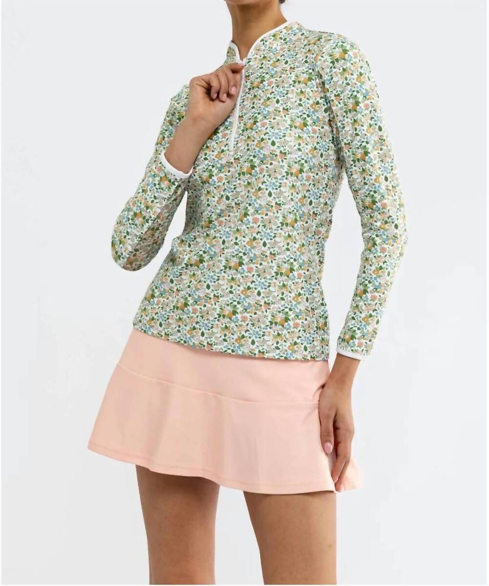 NEW SMITH & QUINN carey quarter zip long sleeve top in posie spritz